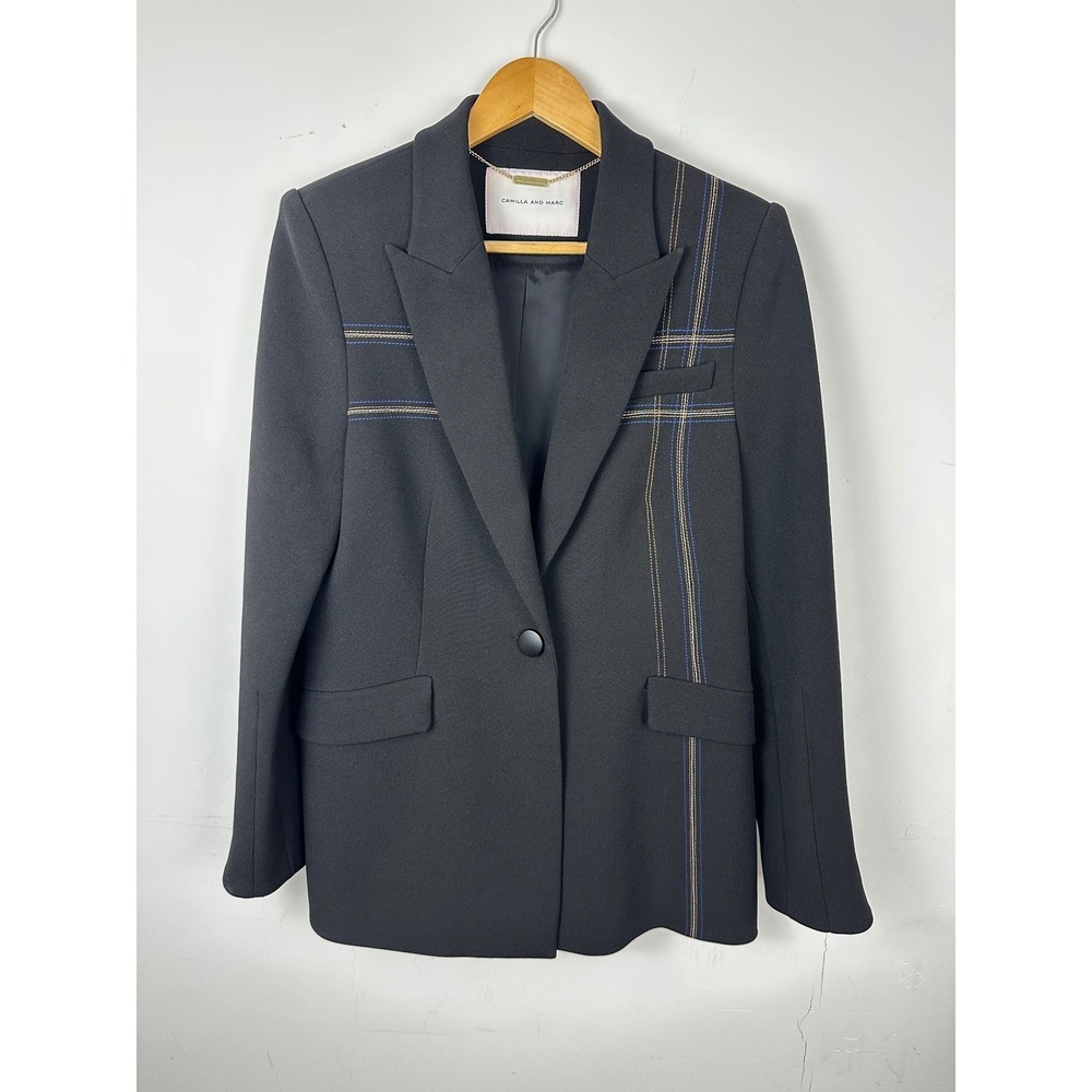 Camilla and Marc Carter Embroidered Jacket Black Blazer USA 10 R1J 2359
